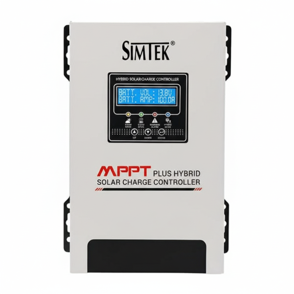 SIMTEK 100A Hybrid MPPT Solar Charge Controller with DC load Auto detection 12V/24V